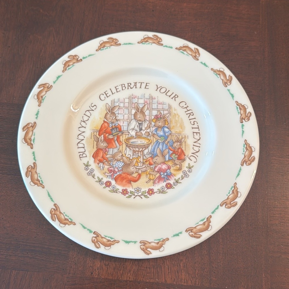 Vintage Royal Doulton Bunnykins Celebrate Your Christening Fine China UK 1936